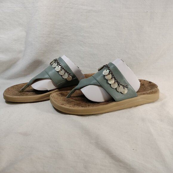 Birkenstock Leather Thong Sandals with silver charms - Picture 1 of 7